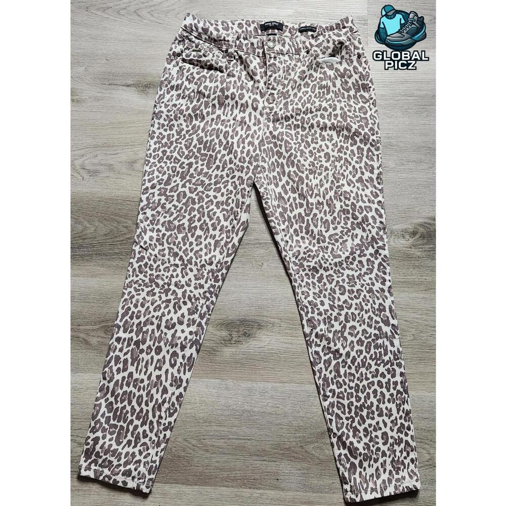 Nine West Gramercy Skinny Ankle Leopard Trendy Club Party Sexy Pants Womens 12